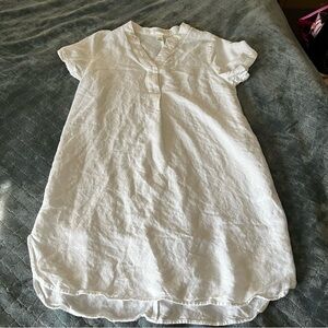 H&M White Casual linen Dress xs old money minimalist
